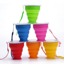 Load image into Gallery viewer, Outdoor portable folding water cup multi function creative water cup silica gel folding silicone folding cup