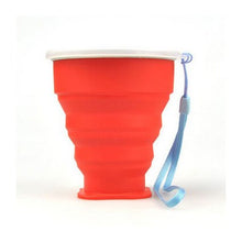 Load image into Gallery viewer, Outdoor portable folding water cup multi function creative water cup silica gel folding silicone folding cup