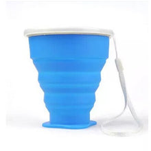 Load image into Gallery viewer, Outdoor portable folding water cup multi function creative water cup silica gel folding silicone folding cup