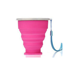 Load image into Gallery viewer, Outdoor portable folding water cup multi function creative water cup silica gel folding silicone folding cup